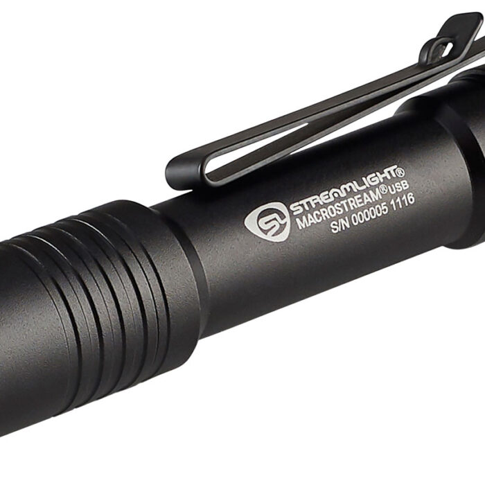 Streamlight 66320 Macrostream USB Everyday Carry Flashlight  Black Anodized 50/500 Lumens  White LED
