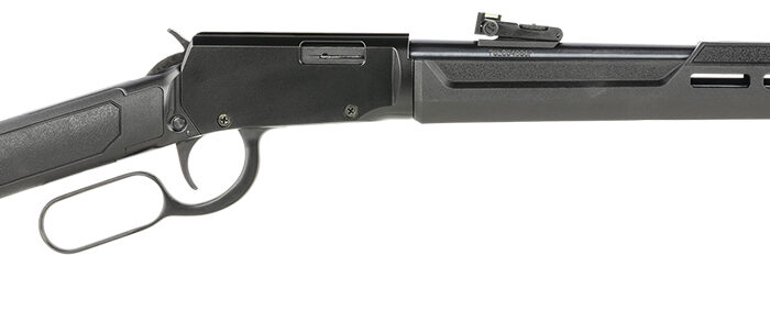 Rossi RL22181SY Rio Bravo  Lever Action 22 LR Caliber with 15+1 Capacity, 18" Round Barrel, Polished Black Metal Finish & Black Synthetic Stock Right Hand (Full Size)