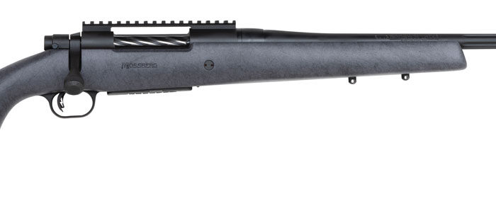 Mossberg 28102 Patriot Long Range Hunter 300 Win Mag Caliber with 3+1 Capacity, 24" Threaded/Fluted Barrel, Matte Blued Metal Finish & Sniper Gray Fixed Monte Carlo Stock Right Hand (Full Size)