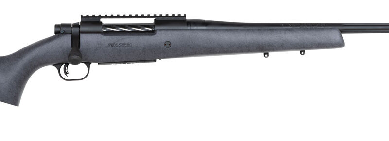 Mossberg 28102 Patriot Long Range Hunter 300 Win Mag Caliber with 3+1 Capacity, 24" Threaded/Fluted Barrel, Matte Blued Metal Finish & Sniper Gray Fixed Monte Carlo Stock Right Hand (Full Size)