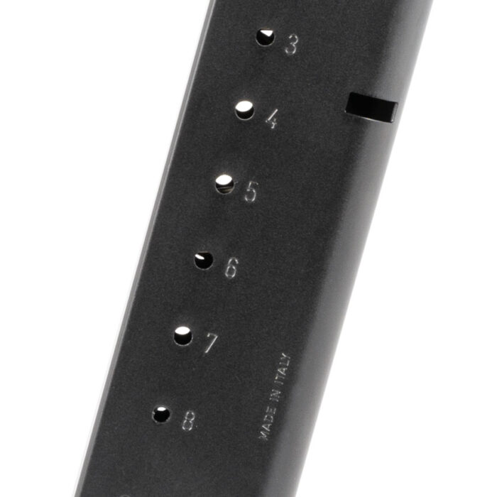 Mec-Gar MGCG4508MATCH Standard  8rd Detachable w/Match Grade Floor Plate 45 ACP Fits 1911 Government Blued w/Anti-Friction Coating Carbon Steel