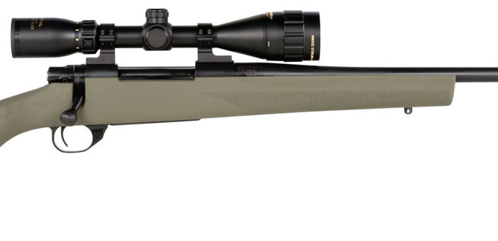 Howa HGP27MMG M1500 Gamepro Gen2 7mm Rem Mag 3+1 24" Threaded Barrel, Blued Metal Finish, Green Fixed Hogue Pillar-Bedded Overmolded Stock, Includes GamePro 4-12x40mm Scope