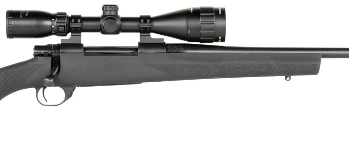 Howa HGP23PRCB M1500 Gamepro Gen2 300 PRC 3+1 24" Threaded Barrel, Blued Metal Finish, Black Fixed Hogue Pillar-Bedded Overmolded Stock, Includes GamePro 4-12x40mm Scope