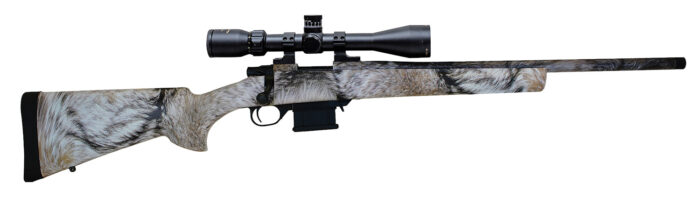 Howa HMA70222FY M1500 Mini Action Full Size 223 Rem 5+1 20" Yote Camo Dip Threaded Barrel, Steel Receiver Drilled & Tapped, Fixed HTI Yote Synthetic Stock, Nikko Stirling GamePro 4-12x40mm