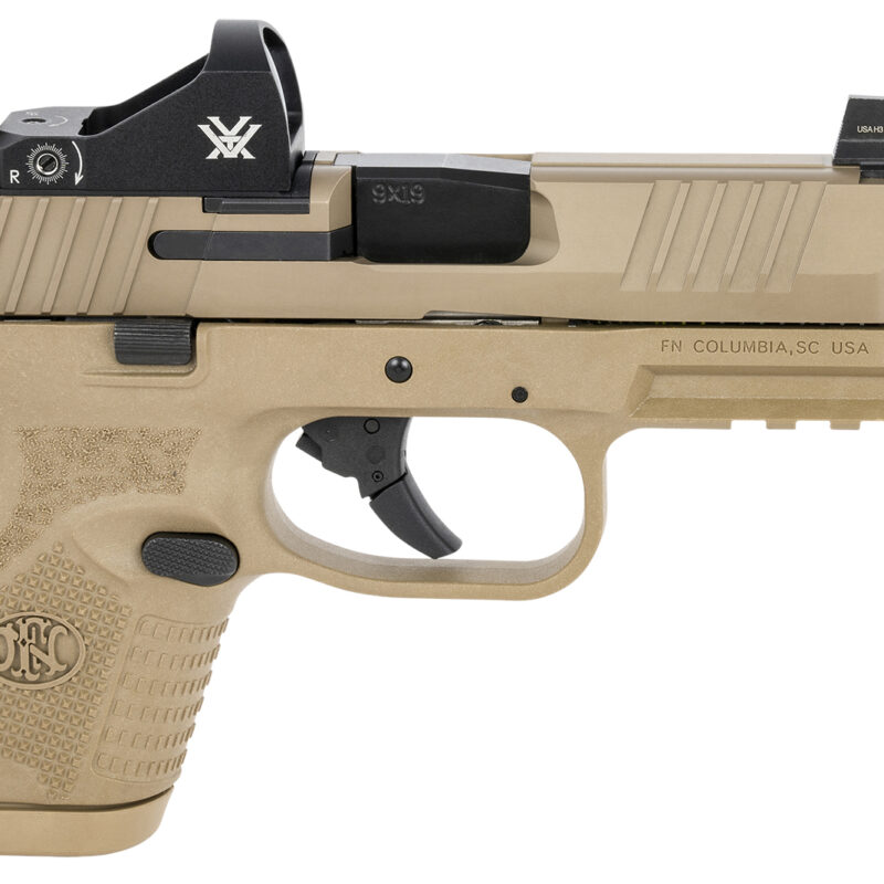FN 66100801 509 Compact Tactical 9mm Luger  4.32" Threaded Barrel, 10+1 ,  Flat Dark Earth ,  Night Sights ,  Manual Safety Includes Viper Red Dot
