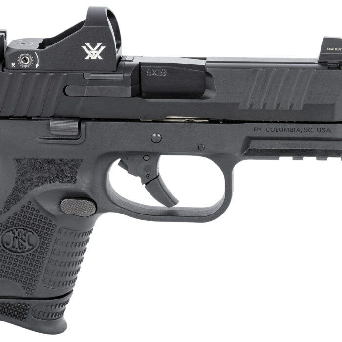 FN 66100802 509CT w/Optic 9mm Luger 12+1/24+1 4.32" Black Steel Threaded Barrel, Black PVD Optic Cut/Serrated Steel Slide & Polymer Frame w/Picatinny Rail, Vortex Viper Red Dot, Ambidextrous