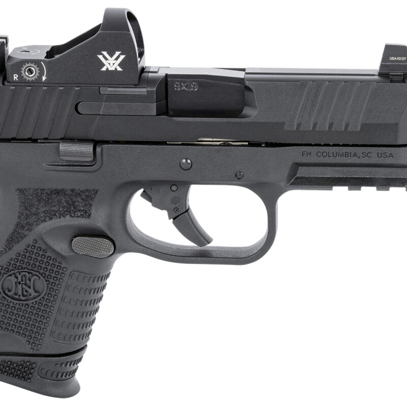 FN 66100802 509CT w/Optic 9mm Luger 12+1/24+1 4.32" Black Steel Threaded Barrel, Black PVD Optic Cut/Serrated Steel Slide & Polymer Frame w/Picatinny Rail, Vortex Viper Red Dot, Ambidextrous