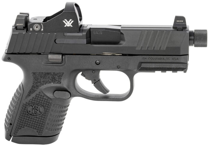 FN 66100803 509CT w/Optic 9mm Luger 10+1 4.32" Black Steel Threaded Barrel, Black PVD Optic Cut/Serrated Steel Slide & Polymer Frame w/Picatinny Rail, Vortex Viper Red Dot, Ambidextrous
