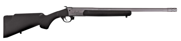 Traditions CR451130T Outfitter G3 Full Size 450 Bushmaster 1rd 22" Stainless Cerakote Fluted Threaded Barrel, Drilled & Tapped Steel Receiver, Fixed Black Synthetic Stock, Right Hand