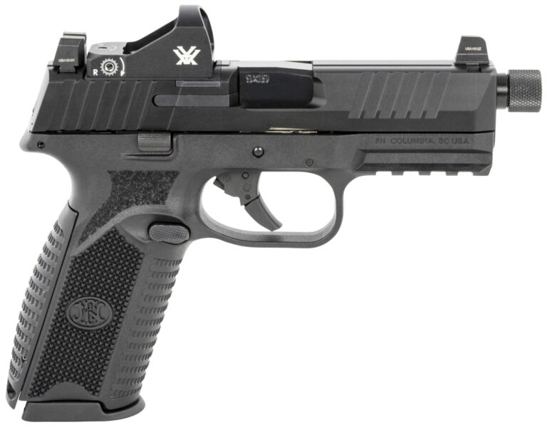 FN 66100846 509 Tactical 9mm Luger 10+1 4.50" Threaded Barrel, Matte Black Polymer Frame w/Mounting Rail, Optic Cut Matte Black Stainless Slide, No Manual Safety, Includes Viper Red Dot