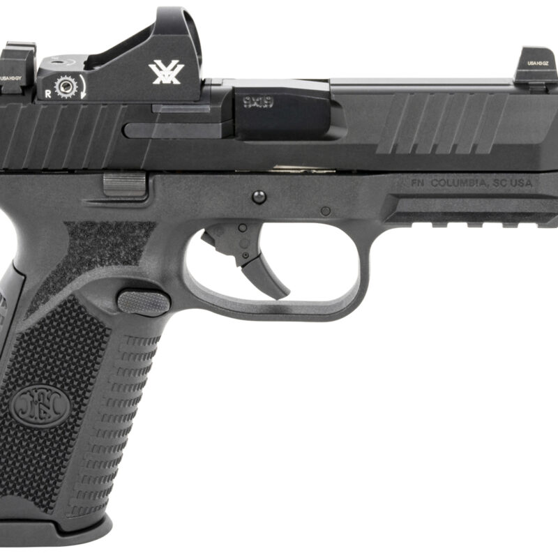 FN 66100846 509 Tactical 9mm Luger 10+1 4.50" Threaded Barrel, Matte Black Polymer Frame w/Mounting Rail, Optic Cut Matte Black Stainless Slide, No Manual Safety, Includes Viper Red Dot