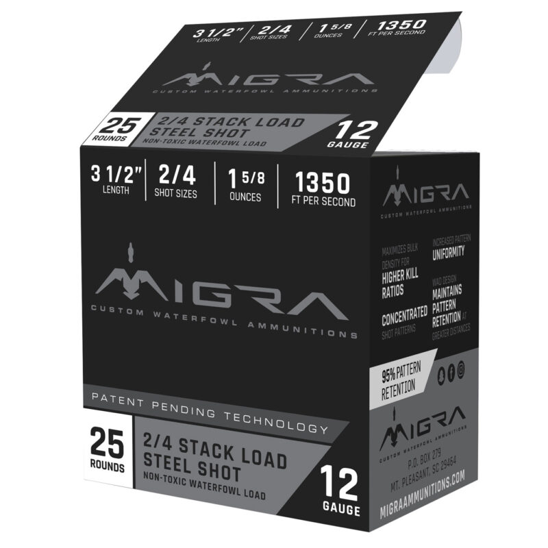 Migra Ammunitions M12LS24 Combinational  12 Gauge 3.50" 1 5/8 oz 2, 4 Shot 25 Per Box/10 Cs