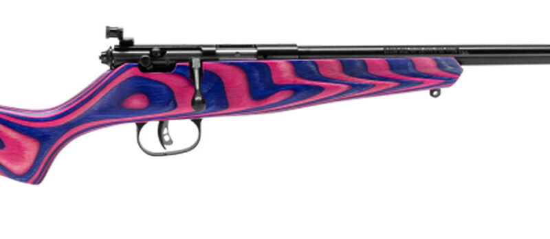 Savage Arms 13797 Rascal  Youth 22 LR 1rd 16.12" Matte Blued Barrel, Matte Blued Carbon Steel Receiver, Boyd's Minimalist Pink & Purple Hybrid Laminate Stock, Right Hand