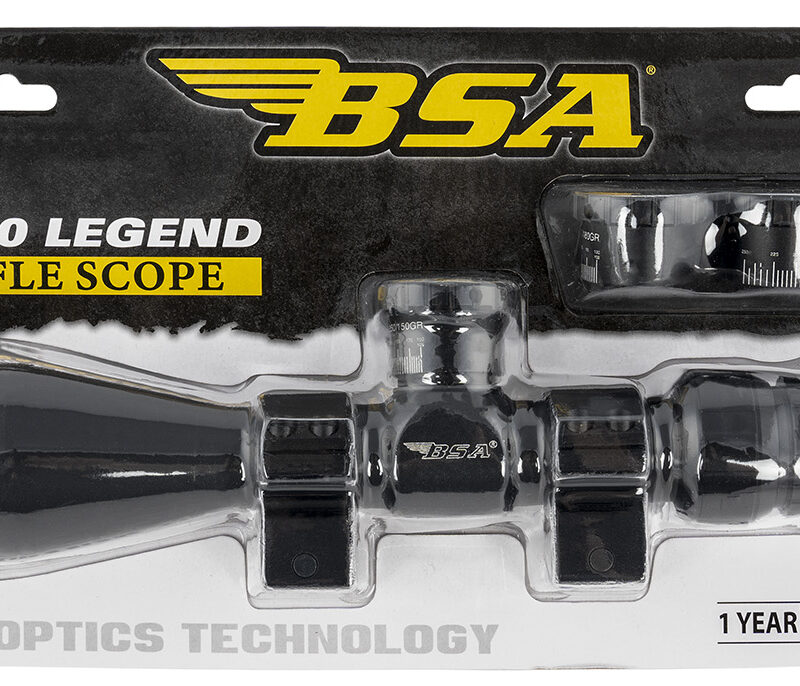 BSA 35039X40AOWRTB Sweet 350 Legend Black Matte 3-9x40mm AO 1" Tube 30/30 Reticle Features Weaver Rings