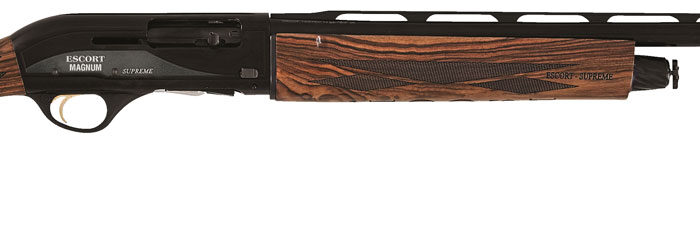 Escort HESP202805W1 Supreme  Full Size 20 Gauge Semi-Auto 3" 4+1 28" Gloss Black Vent Rib Barrel, Black Anodized Grooved Aluminum Receiver, Fixed Turkish Walnut Stock, Right Hand