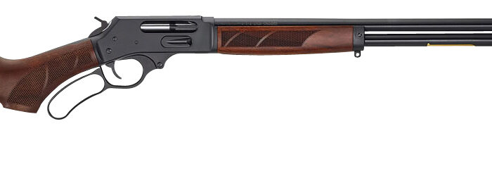 Henry H018G410 Side Gate  Full Size 410 Bore Lever 2.50" 6+1 24" Blued Steel Barrel, Blued Drilled & Tapped Steel Receiver, Fixed American Walnut Wood Stock, Right Hand