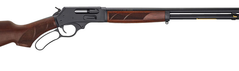 Henry H018G410 Side Gate  Full Size 410 Bore Lever 2.50" 6+1 24" Blued Steel Barrel, Blued Drilled & Tapped Steel Receiver, Fixed American Walnut Wood Stock, Right Hand