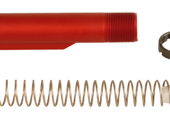 LBE Unlimited MILBUFKTRED Mil-Spec Buffer Tube Kit  6 Position AR-15 Red