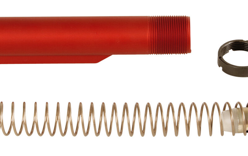 LBE Unlimited MILBUFKTRED Mil-Spec Buffer Tube Kit  6 Position AR-15 Red