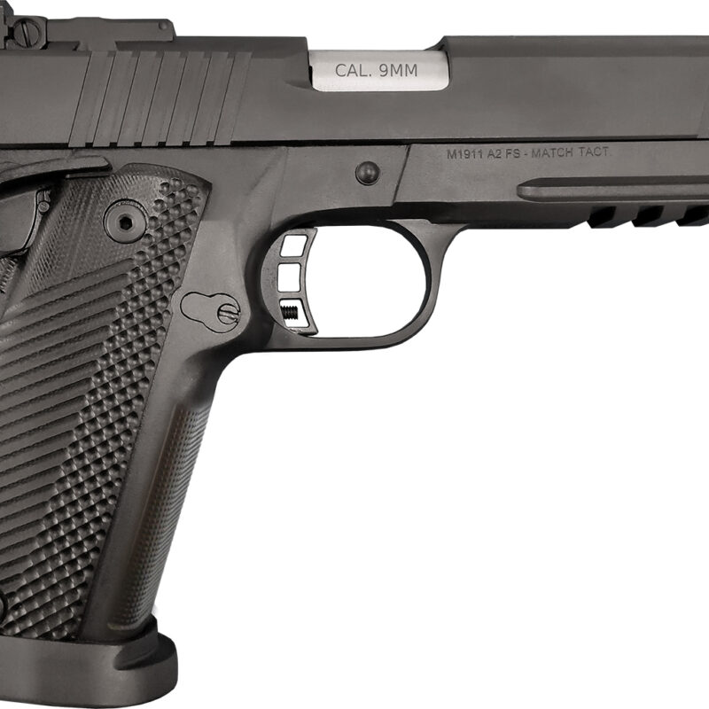 Rock Island 56645 Pro Ultra Match 9mm Luger Caliber with 5" Barrel, 17+1 Capacity, Overall Black Parkerized Finish Steel, Picatinny Rail/Beavertail Frame, Serrated Slide & Black G10 Grip