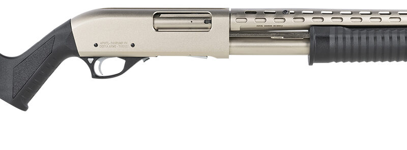 Rock Island AGM5 All Generations  12 Gauge Pump 3" 5+1 18.50" with Heat Shield, Nickel Barrel/Rec, Black Synthetic Furniture, Adj. Comb Stock