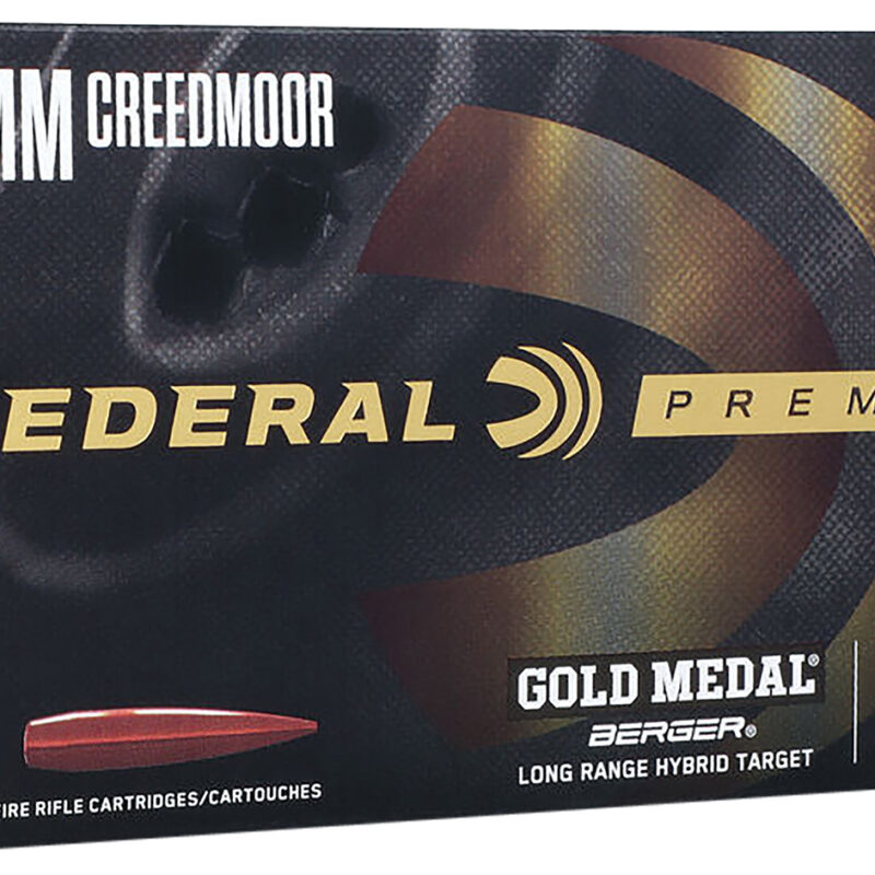 Federal GM6CRDLRHT1 Premium Gold Medal 6mmCreedmoor 109gr Berger Long Range Hybrid Target 20 Per Box/10 Case
