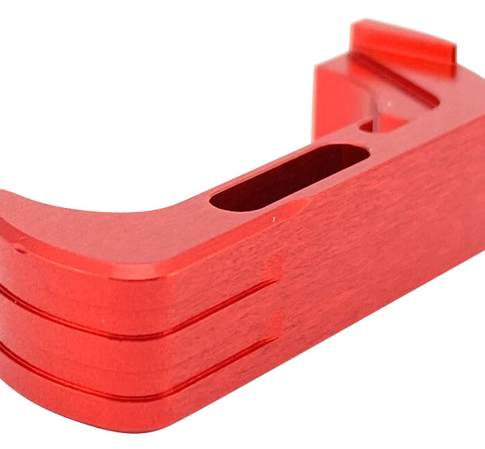 Cross Armory CRG5MCRD Mag Catch  Extended Compatible w/Glock Gen4-5 Red Anodized Aluminum