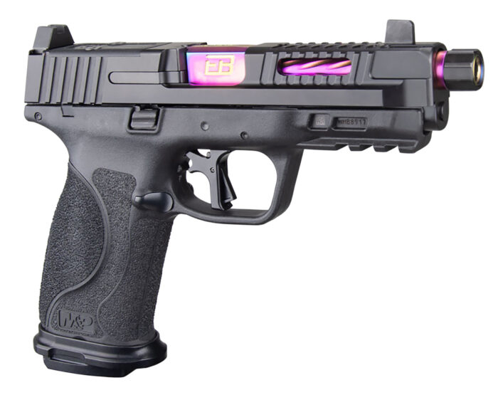 Ed Brown MPF2 Fueled M&P F2 9mm Luger 17+1 4.25" Purple Match Grade Threaded Barrel, Polymer Frame w/Picatinny Accessory Rail, Serrated/Optic Cut Stainless Steel Slide w/Nitride Finish, Polymer Grip