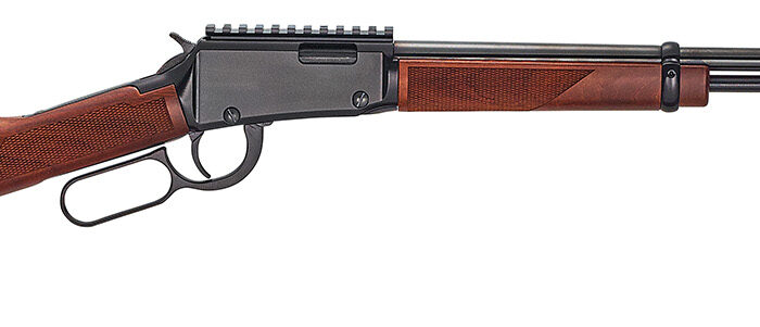 Henry H001ME Magnum Express  Full Size 22 WMR 11+1 19.25" Barrel, Black Metal Finish & Fixed Monte Carlo American Walnut Stock Right Hand