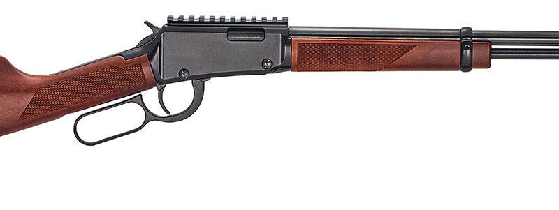Henry H001ME Magnum Express  Full Size 22 WMR 11+1 19.25" Barrel, Black Metal Finish & Fixed Monte Carlo American Walnut Stock Right Hand