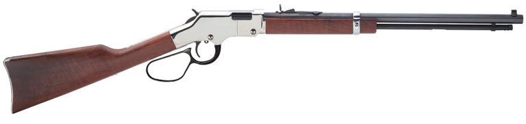 Henry H004SL Golden Boy Silver Large Loop 22 Short, 22 Long or 22 LR Caliber with 16 LR/21 Short Capacity, 20" Blued Barrel, Nickel-Plated Metal Finish & American Walnut Stock Right Hand (Full Size)