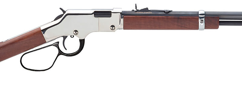 Henry H004SL Golden Boy Silver Large Loop 22 Short, 22 Long or 22 LR Caliber with 16 LR/21 Short Capacity, 20" Blued Barrel, Nickel-Plated Metal Finish & American Walnut Stock Right Hand (Full Size)
