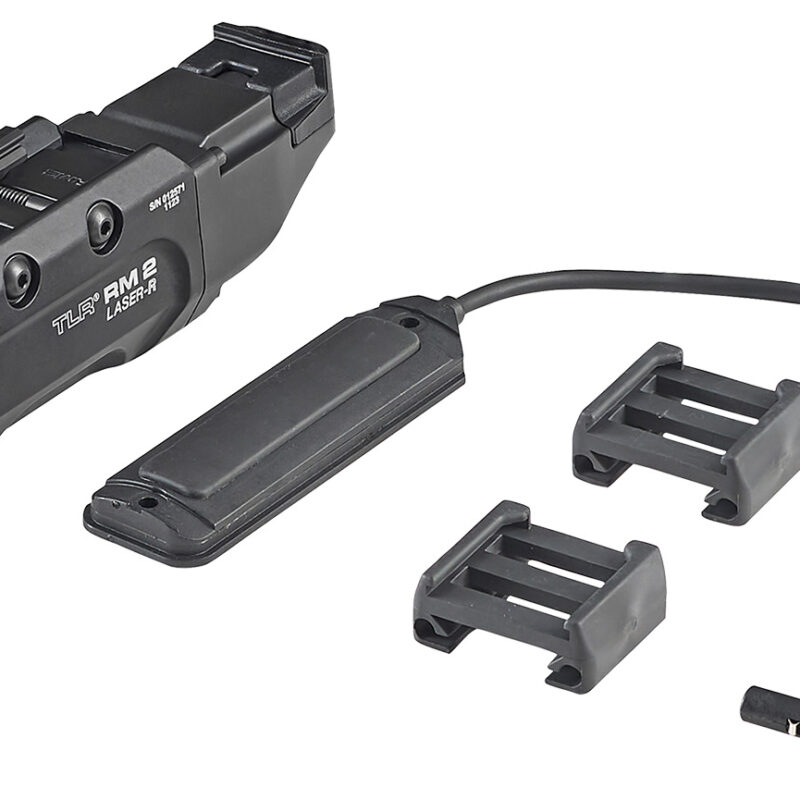 Streamlight 69447 TLR-2 RM w/Laser Black Aluminum, 1,000 Lumens White LED Bulb/Red Laser, 297 Meters Beam, Picatinny Rail Mount