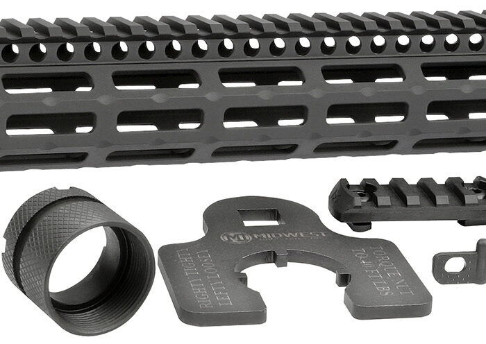 Midwest Industries MIG4M15 Tactical G4M Handguard AR-15 Black Hardcoat Anodized Black 15' 6061-T6 Aluminum M-LOK