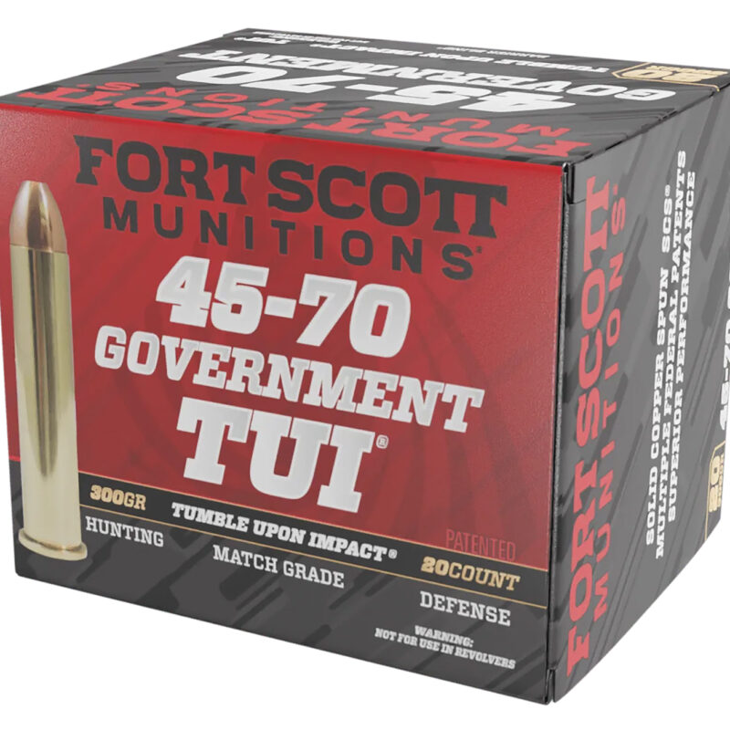 Fort Scott Munitions 4570300SCV1 Tumble Upon Impact (TUI) Brush Hog 45-70Gov 300gr Solid Copper Spun 20 Per Box/10 Case