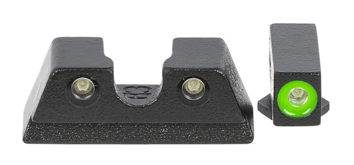 Meprolight USA 402203111 Hyper-Bright  Green Tritium Green Outline Front Sight-Green Tritium Black Outline Rear Sight Glock 42/43