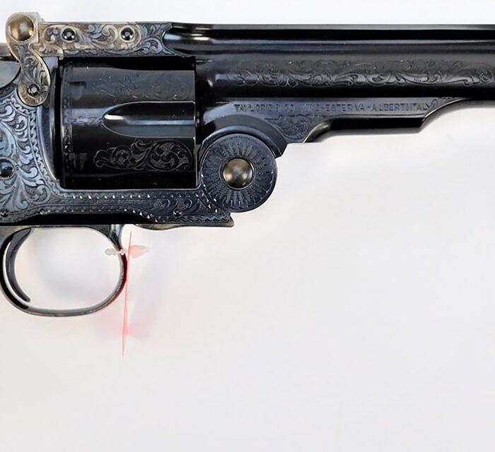 Taylors & Company 550643 Top Break Schofield 45 Colt (LC) Caliber with 7" Barrel, 6rd Capacity Cylinder, Overall Blued Engraved Finish Steel & Walnut Grip