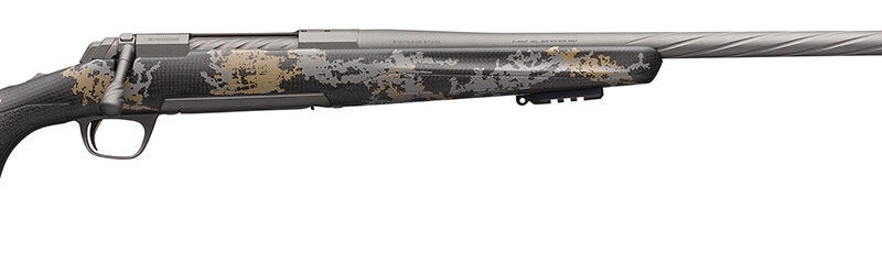 Browning 035541299 X-Bolt Mountain Pro Long Range 6.8 Western 3+1 26" MB Fluted Tungsten Gray Cerakote Accent Graphic Black Carbon Fiber Stock Right Hand (Full Size)