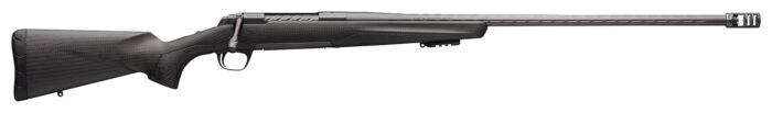 Browning 035543297 X-Bolt Pro Long Range 300 PRC 3+1 26" Skip Fluted Heavy Barrel, Recoil Hawg Muzzle Brake, Spiral Fluted Bolt, Carbon Gray Elite Cerakote, Natural Carbon Fiber Stock