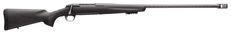 Browning 035543297 X-Bolt Pro Long Range 300 PRC 3+1 26" Skip Fluted Heavy Barrel, Recoil Hawg Muzzle Brake, Spiral Fluted Bolt, Carbon Gray Elite Cerakote, Natural Carbon Fiber Stock