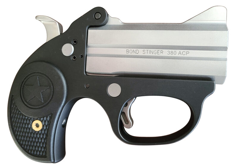 Bond Arms BASL Stinger  380 ACP 2rd 3" Matte Stainless Steel Barrel, Anodized 7075-T6 Aluminum Frame, Rebounding Hammer, Blade Front/Fixed Rear Sights, Rubber Grip, Manual Safety