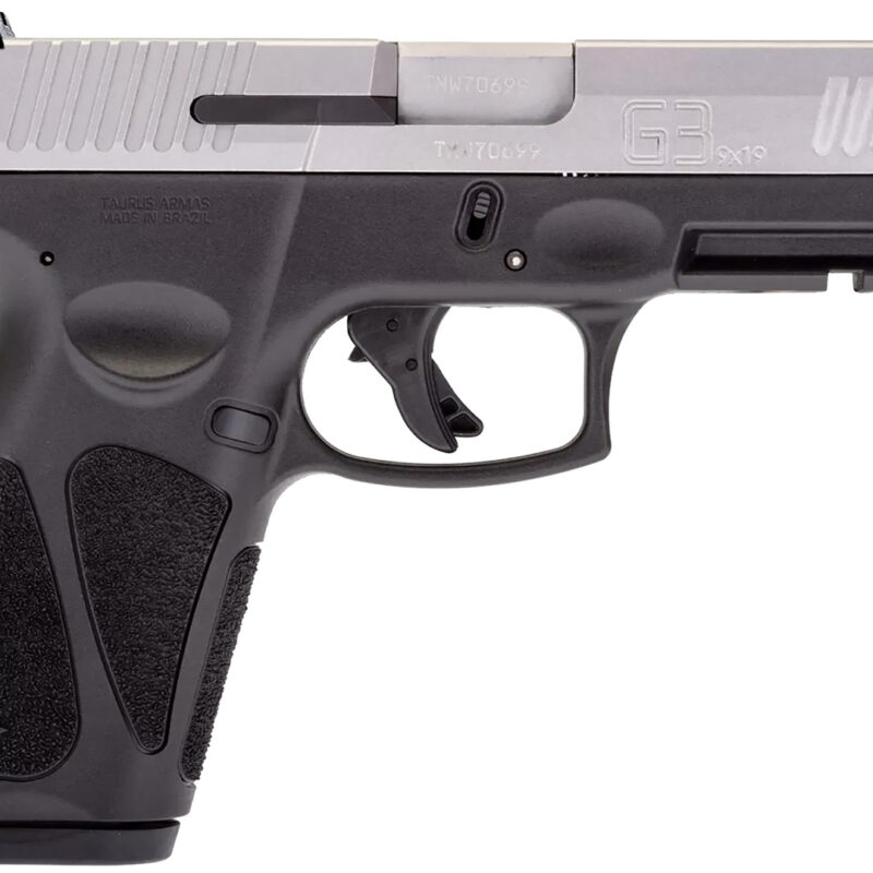 Taurus 1G3B949 G3  Full Size Frame 9mm Luger 15+1/17+1 4" Matte Stainless Steel Barrel, Matte Serrated Stainless Steel Slide, Black Polymer Frame w/Picatinny Rail, Black Polymer Grip, Right Hand