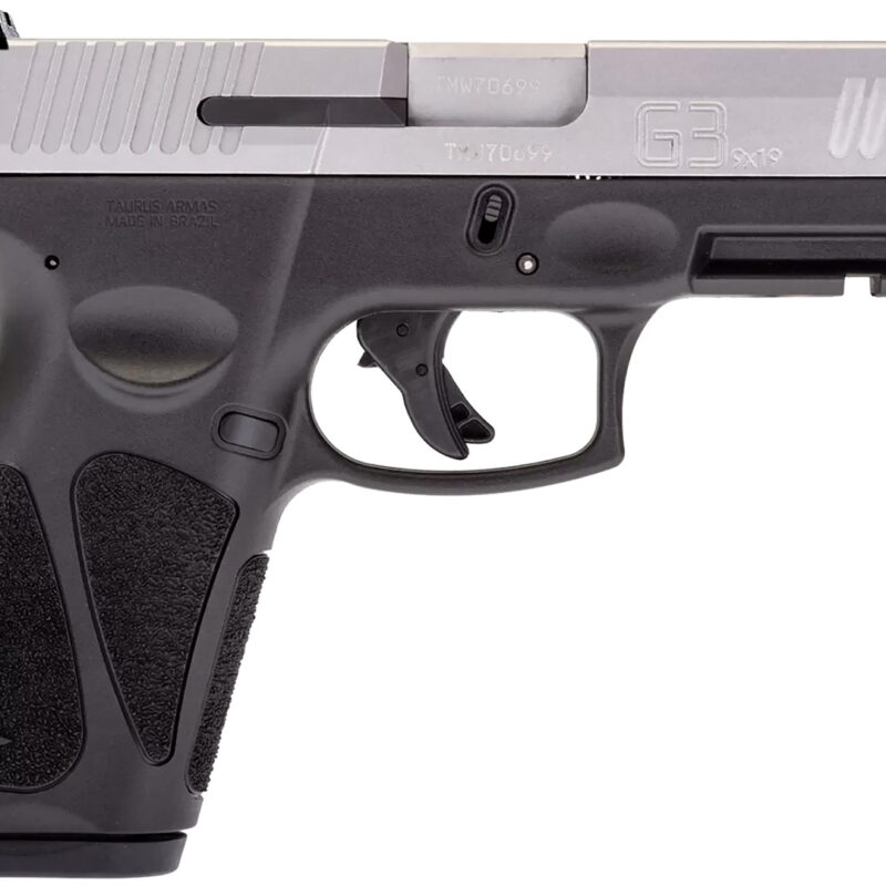 Taurus 1G3B94910 G3  Full Size Frame 9mm Luger 10+1 4" Matte Stainless Steel Barrel, Matte Serrated Stainless Steel Slide, Black Polymer Frame w/Picatinny Rail, Black Polymer Grip, Right Hand