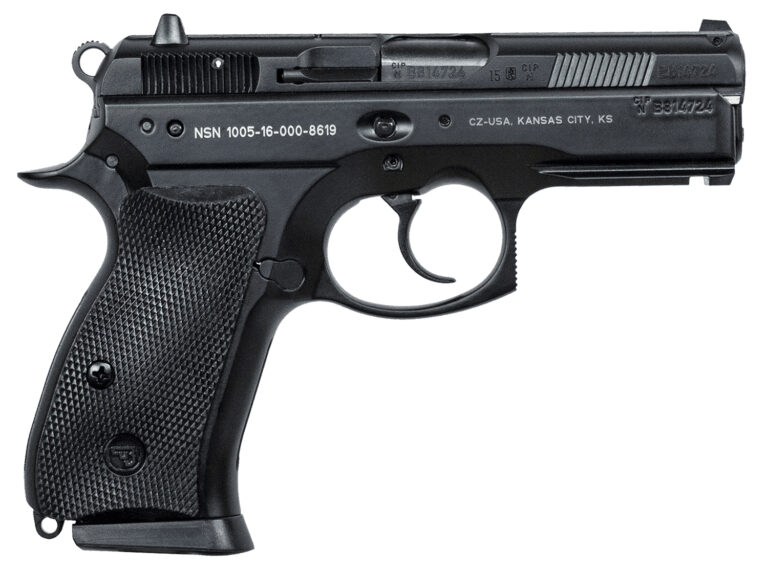 CZ-USA 91199 P-01  9mm Luger 15+1, 3.75" Steel Barrel, Black Serrated Steel Slide, Black Polycoat Aluminum Frame w/Beavertail, Black Rubber Grip