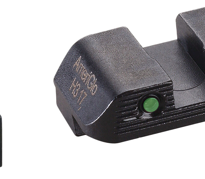 AmeriGlo GL822 Trooper Sight Set for Glock  Green Tritium LumiGreen Outline Front Sight-Green Tritium Black Outline Rear Sight