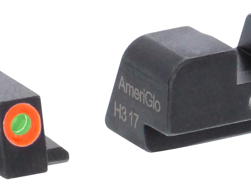 AmeriGlo SG201 i-Dot Sight Set for SIG Sauer  Green Tritium Orange Outline Front Sight-Green Tritium Rear Sight