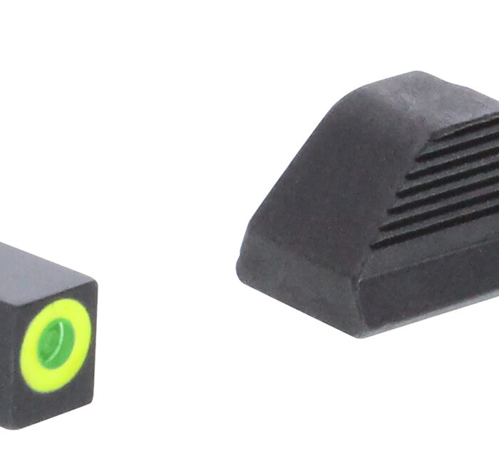 AmeriGlo GL352 Protector Sight Set for Glock  Green Tritium LumiGreen Outline Front Sight-Black Serrated Rear Sight