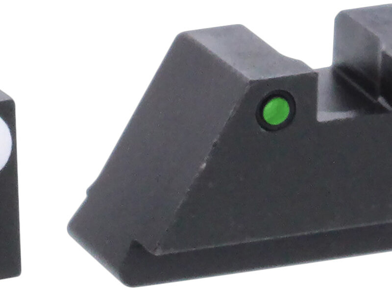 AmeriGlo GL152 Optic Compatible Sight Set for Glock  XL Tall Green Tritium White Outline Front Sight-Green Tritium Black Outline Rear Sight
