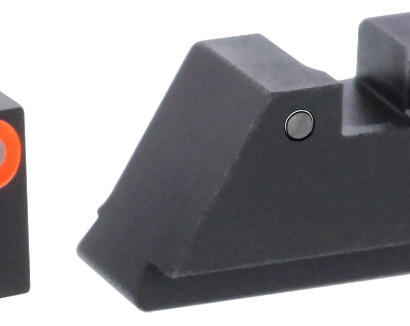 AmeriGlo GL452 Optic Compatible Sight Set for Glock  XL Tall Green Tritium Orange Outline Front Sight-Green Tritium Black Outline Rear Sight