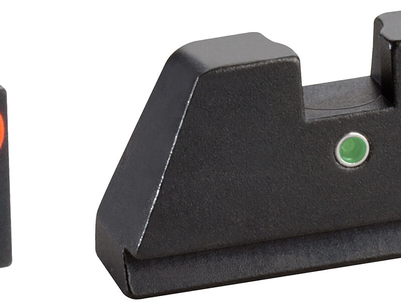 AmeriGlo GL291 Optic Compatible Sight Set for Glock  XL Tall Green Tritium Orange Outline Front Sight-Green Tritium  Rear Sight